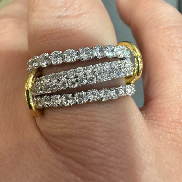 18k 3-Row Stack Ring - Picture 4 of 9